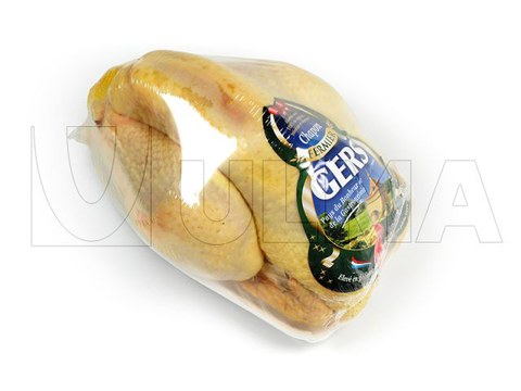 Confezionamento di pollo intero in flow pack con film retraibile barriera (BDF)