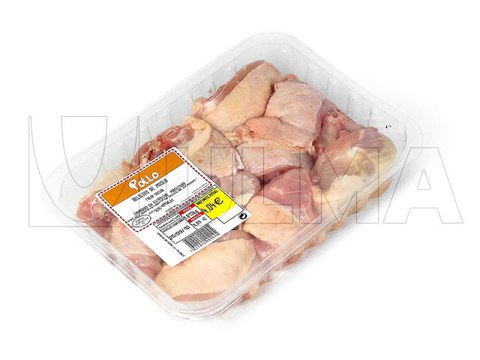 Confezionamento di alette e cosce di pollo in termosaldatrice con atmosfera modificata(MAP)