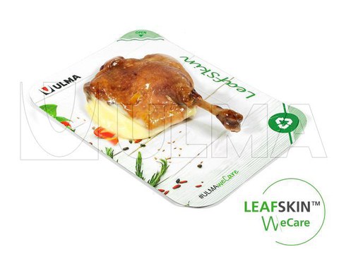 Confezionamento di anatra arrosto in termosaldato con soluzione sostenibile Leafskin(TM)