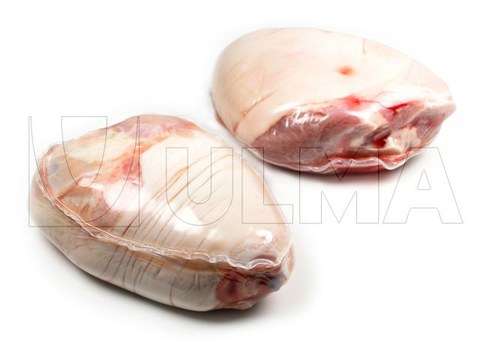 Confezionamento di stinco con termoformatrice sottovuoto in film flessibile "shrink"