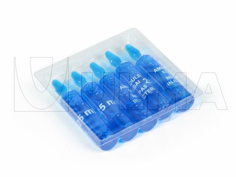 Confezionamento flaconi medicali in termoformato con film rigido