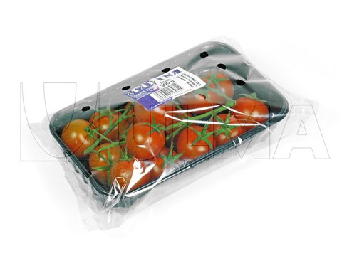 Confezionamento di pomodori cherry in vaschetta in flow pack(hffs)