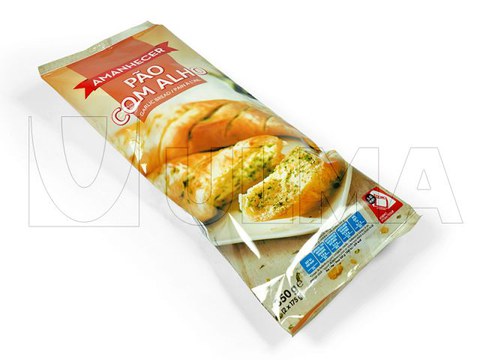 Confezionamento di pane tostato con aglio in flowpack
