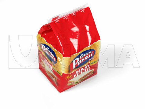 Confezione flow pack pane in cassetta