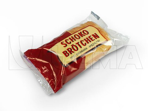 Confezionamento di napoletana di cioccolato in flow pack (hffs)