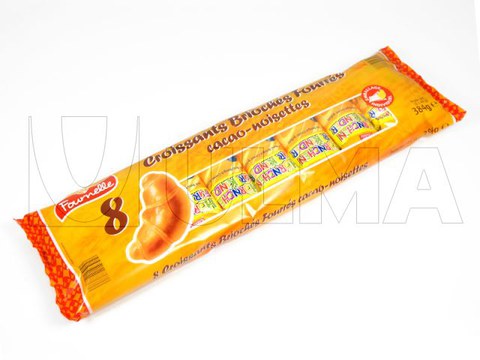 Confezionamento multiplo di croissants con cioccolato in flow pack (hffs)