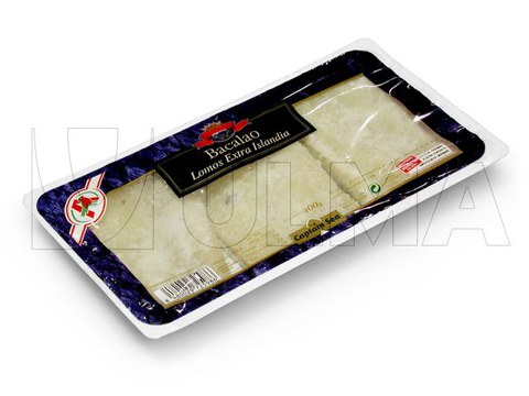 Confezionamento di pesce in film rigido termoformato