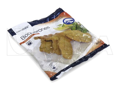 Confezionamento di acciughe impanate congelate in busta verticale (vffs)