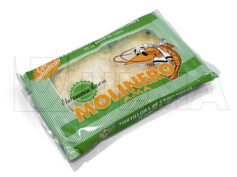 Confezionamento di tortilla di gamberetti in flow pack