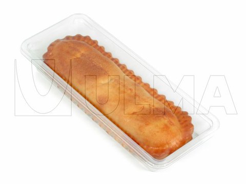 Confezionamento empanadas refrigerata in vaschetta rigida termosaldata con atmosfera modificata.