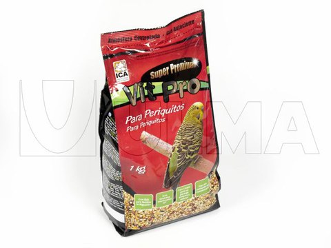 Confezionamento pellet, becchime e snack per animali in verticale con fondo stabile, saldatura ai 4 angoli, richiudibile con zipper.