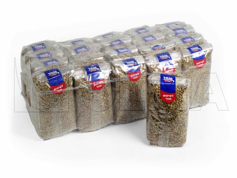 Banding pile pacchetti di legumi in polietilene retrattile a bassa densità