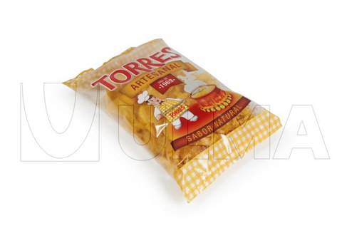 Confezionamento patatine fritte in verticale con atmosfera modificata e film BOPP o laminato